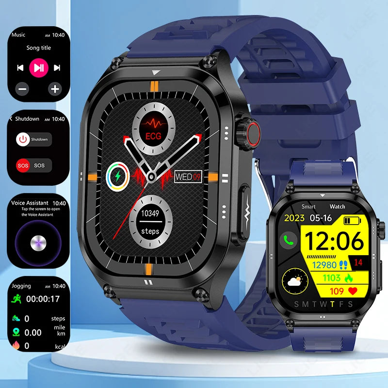 LIGE ECG+PPG Smart Watch Blood Lipid Uric Acid AI Diagnostic Detector Body Temperature Health Monitor Smartwatch Men Women New