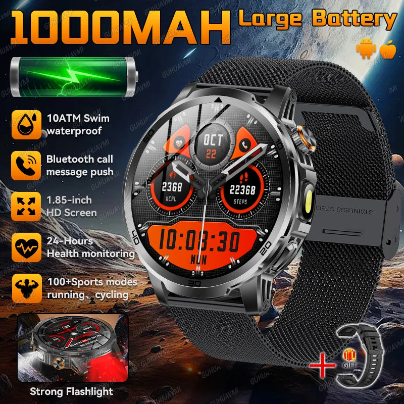 Active Smart Fit Pulse Watch — 1.85" Full Touch, Bluetooth Call & Fitness Tracker