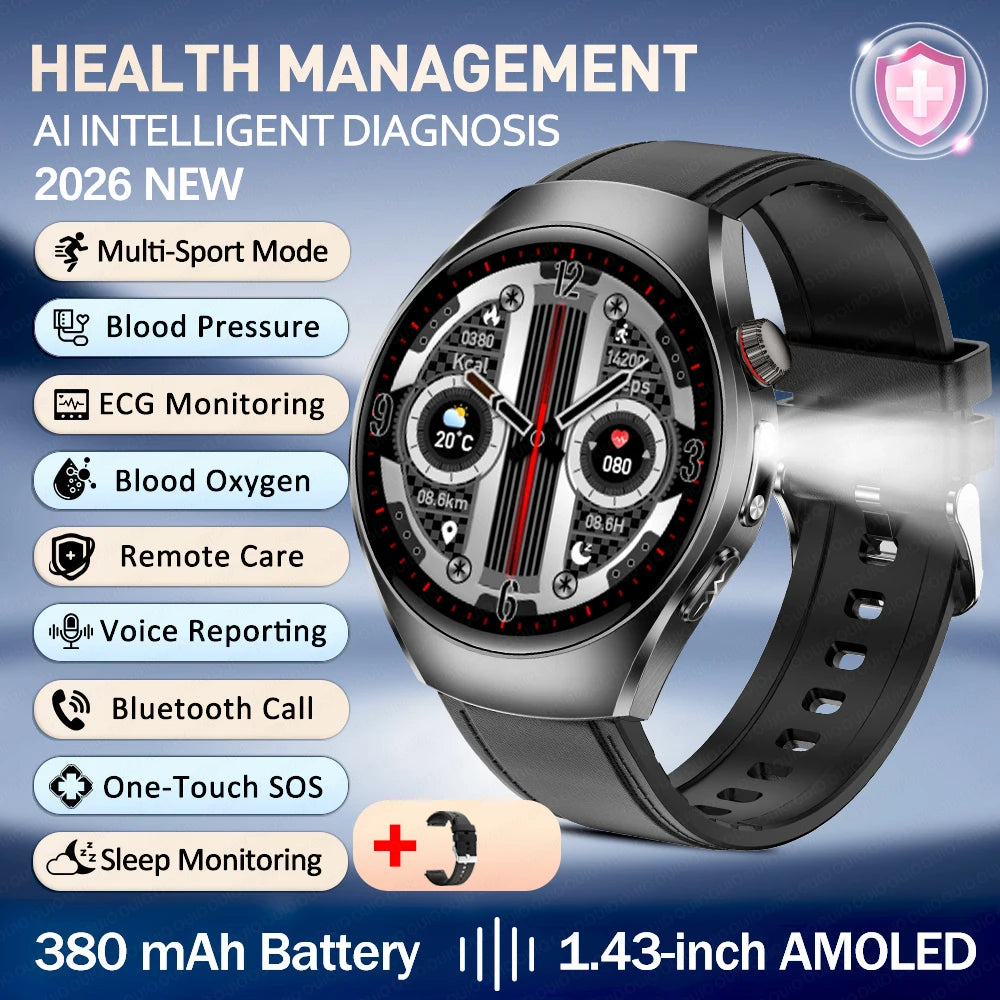 New ECG Smart Watch Micro Physical Examination Uric Acid Exercise Heart Rate Blood Pressure Blood Lipid BT Call Health Watch
