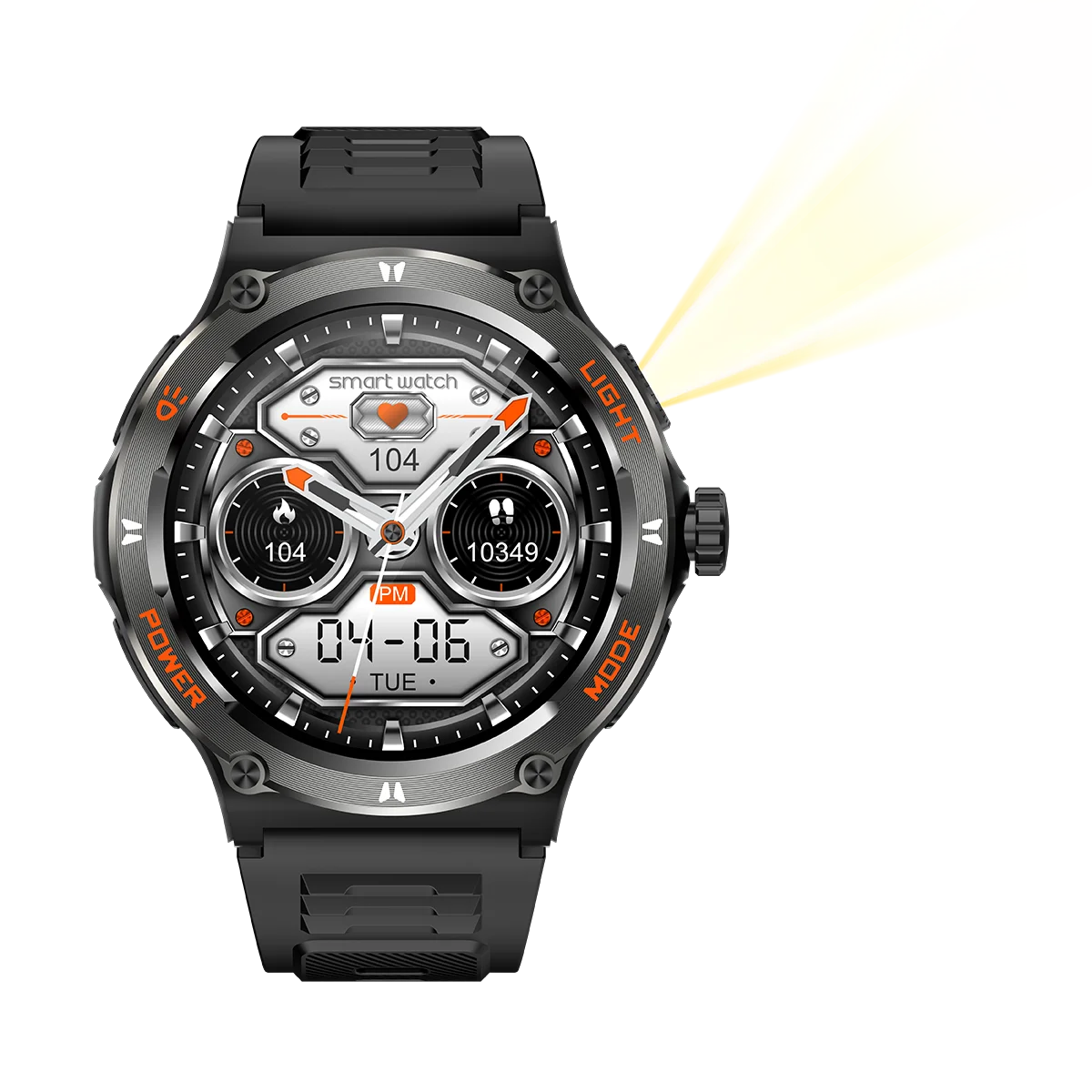Active Smart Fit Adventure Watch — Compass, Flashlight & Bluetooth Call (3ATM)