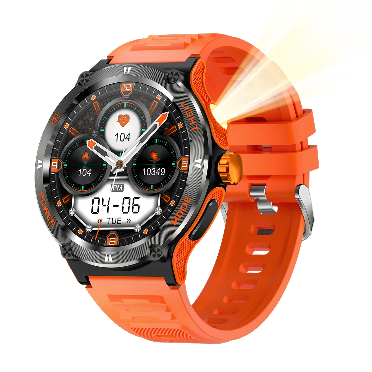 Active Smart Fit Adventure Watch — Compass, Flashlight & Bluetooth Call (3ATM)