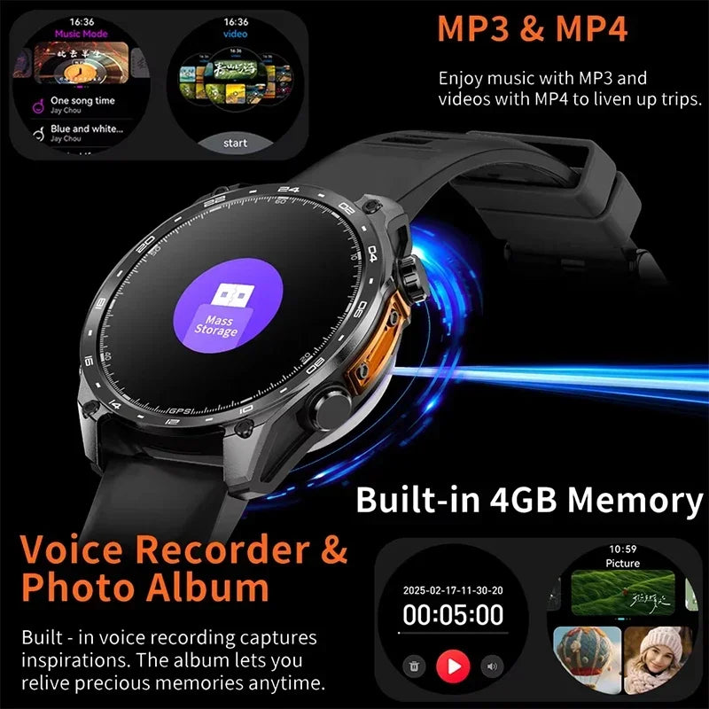 Active Smart Fit Navigator Watch — Built-in GPS Maps, MP3, Compass & 3ATM