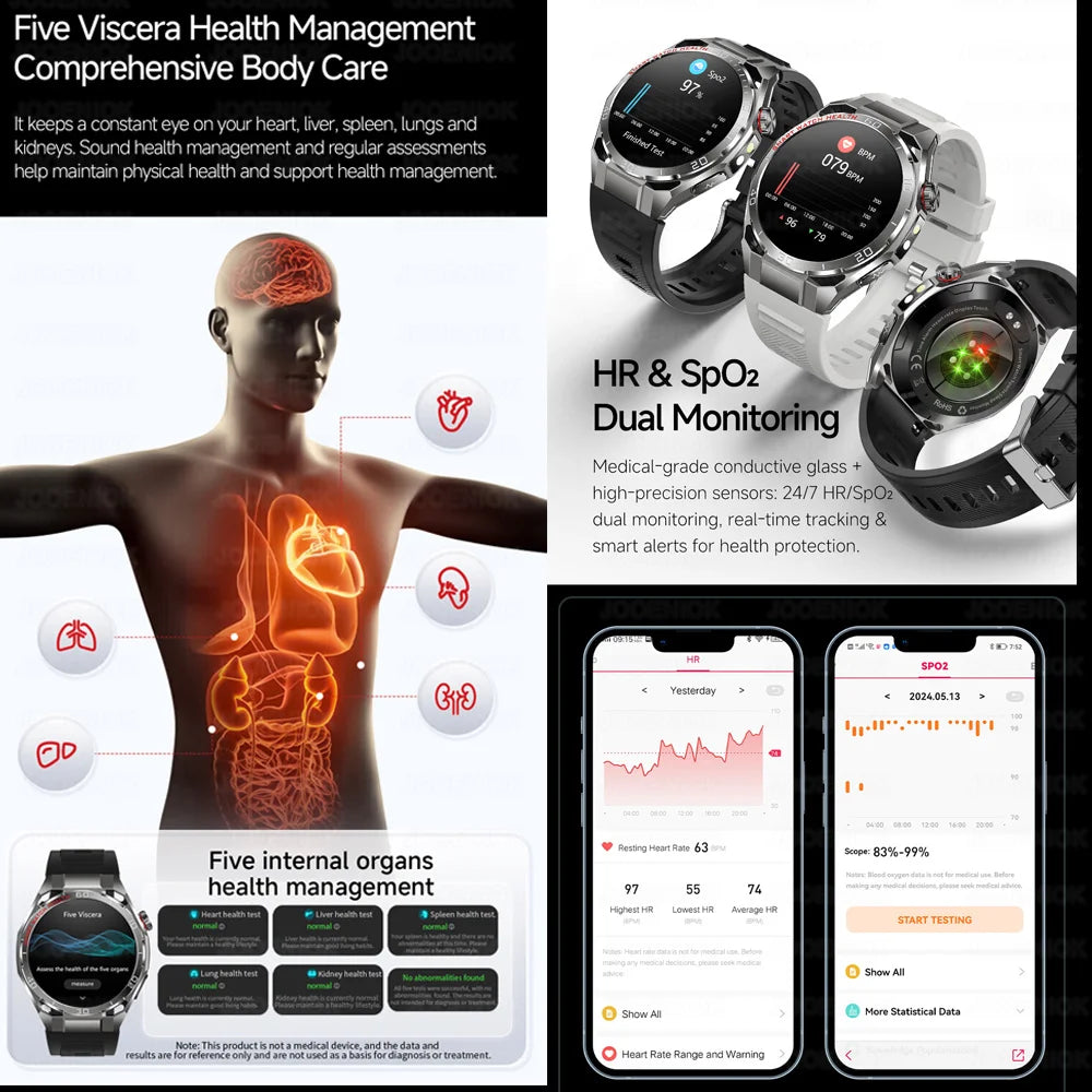 ECG+PPG Smart Watch Men Blood Pressure Uric Acid Blood Fat BT HD Call Health Sports Waterproof Smartwatch Women For Android IOS