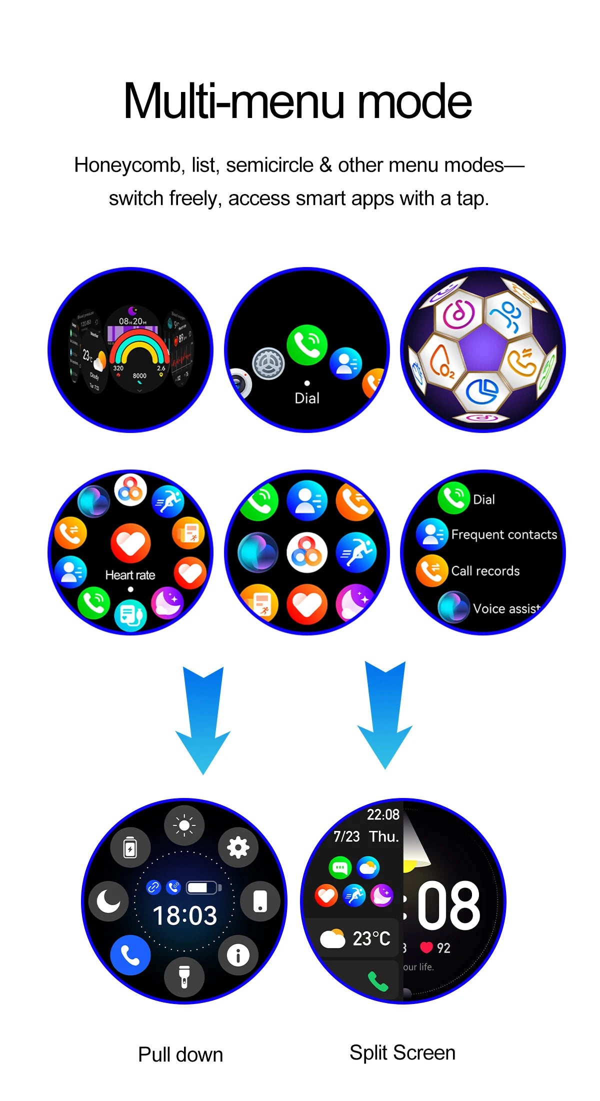 Active Smart Fit Voice Watch — Voice Assistant, BT Call, Music & Multi-Menu