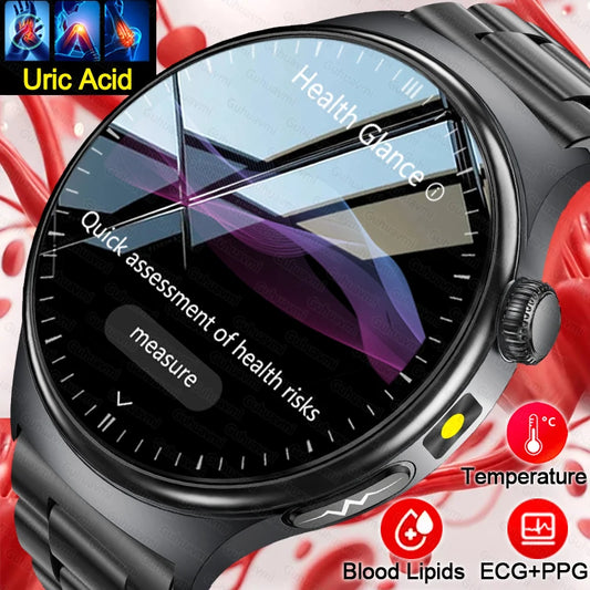 New Accurate ECG Smart Watch Blood Lipids Five Viscera Health Glance Body Temperature BT Call Sports Smart Watches For Men Women