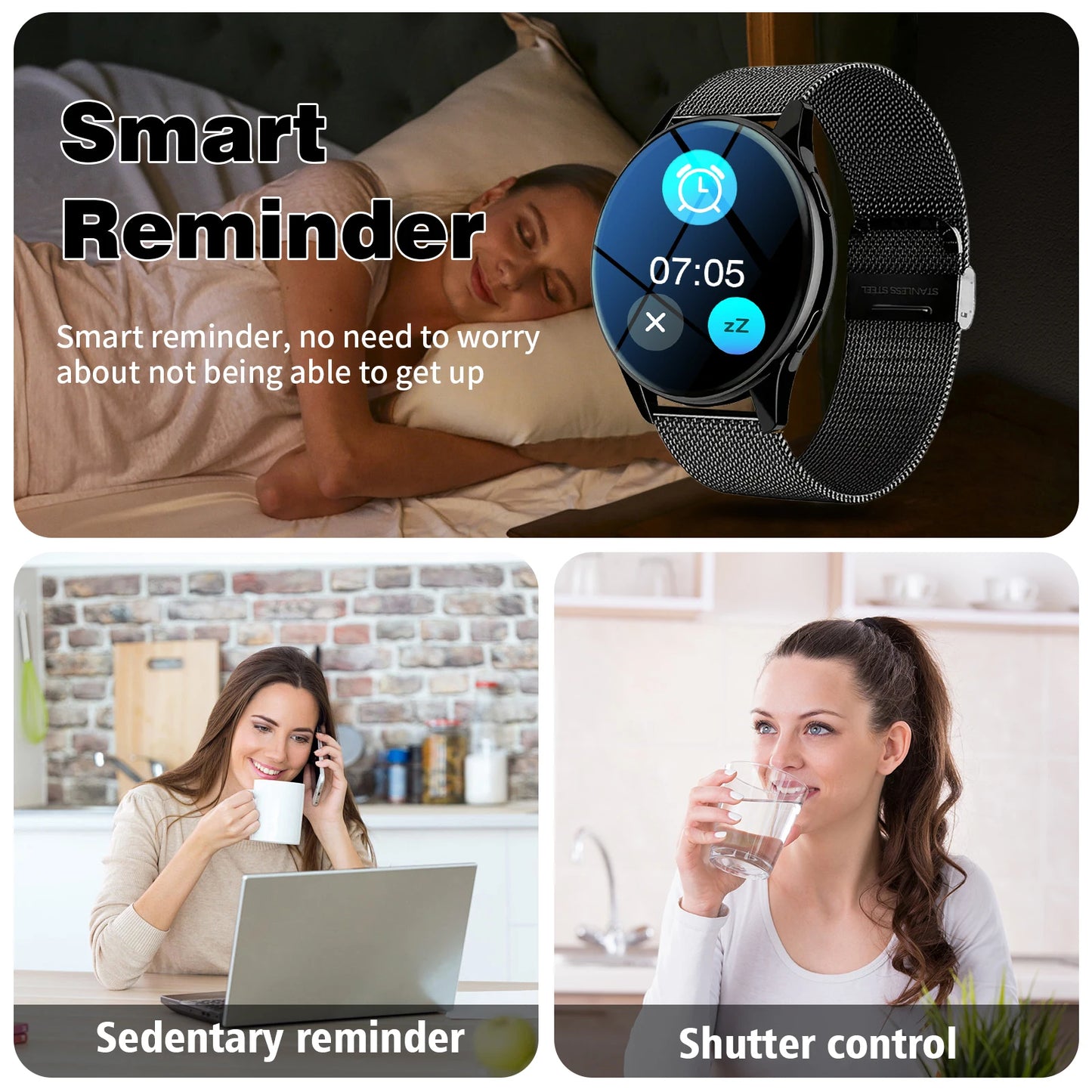 Active Smart Fit Sport Watch — Phone Call, Music Control & Interchangeable Band