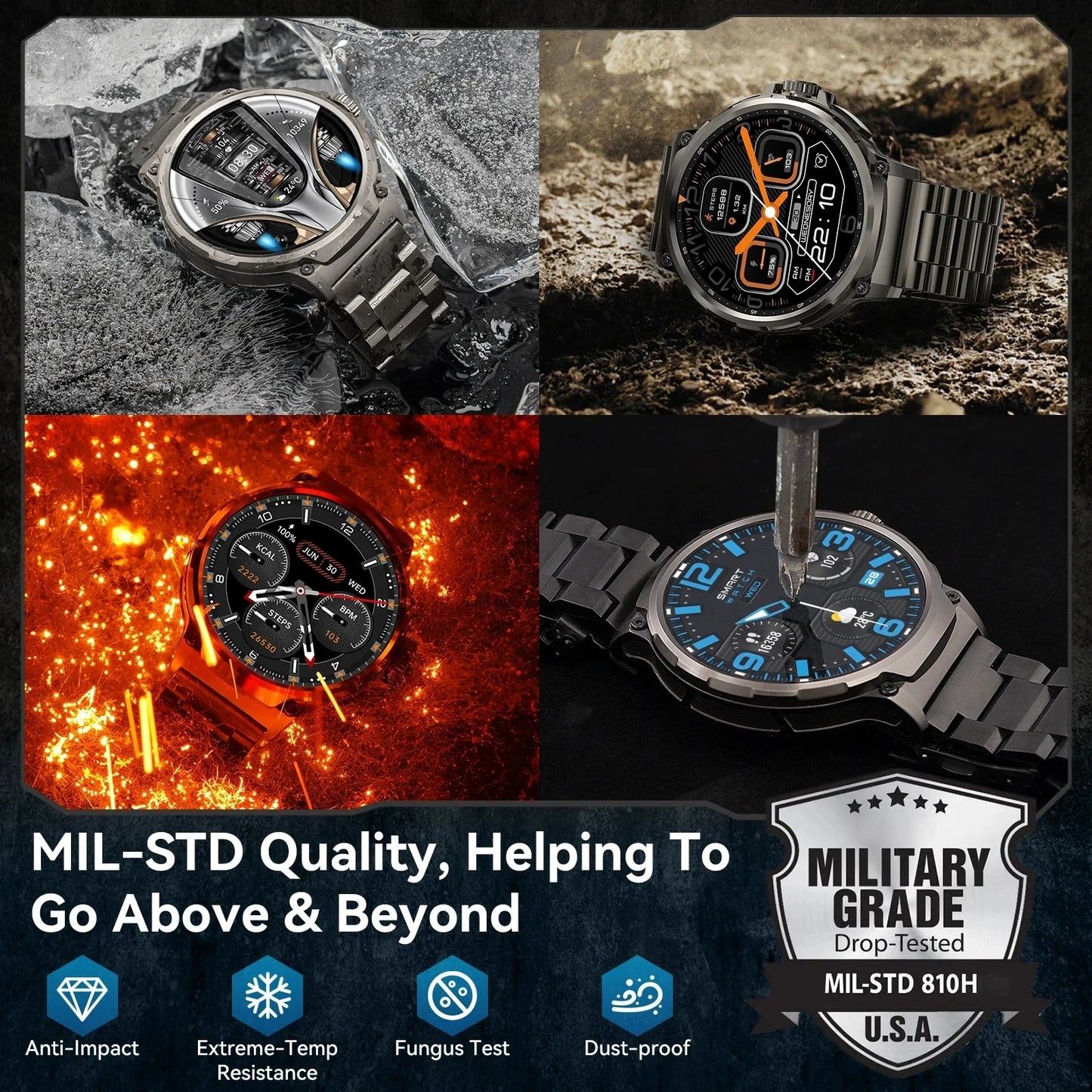 Active Smart Fit GPS Pro Watch — 1.85" HD, Bluetooth Call & Heart Monitor