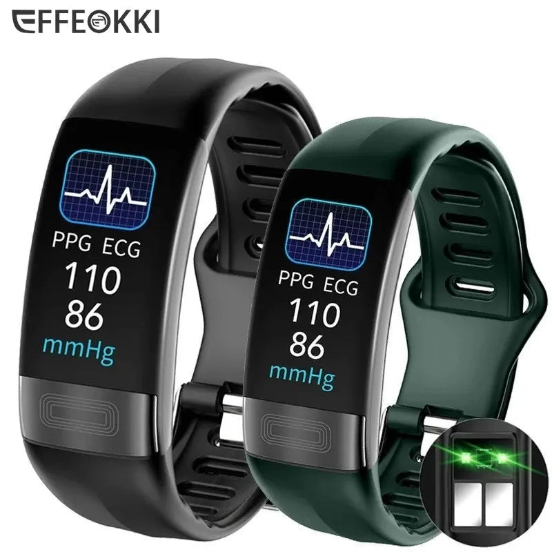 ECG+PPG Smart Wristband Fitness Tracker for Women Men Calorie Blood Pressure Waterproof Sport Smartband Health Smartwatch