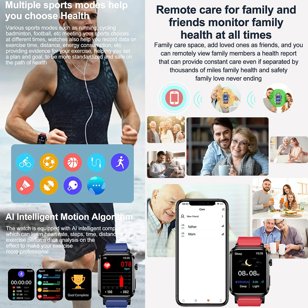 2025 New Smart Watch air Pump ECG True Accurately Blood Pressure Airbag health watch Uric Acid Blood Lipids waterproof watch men