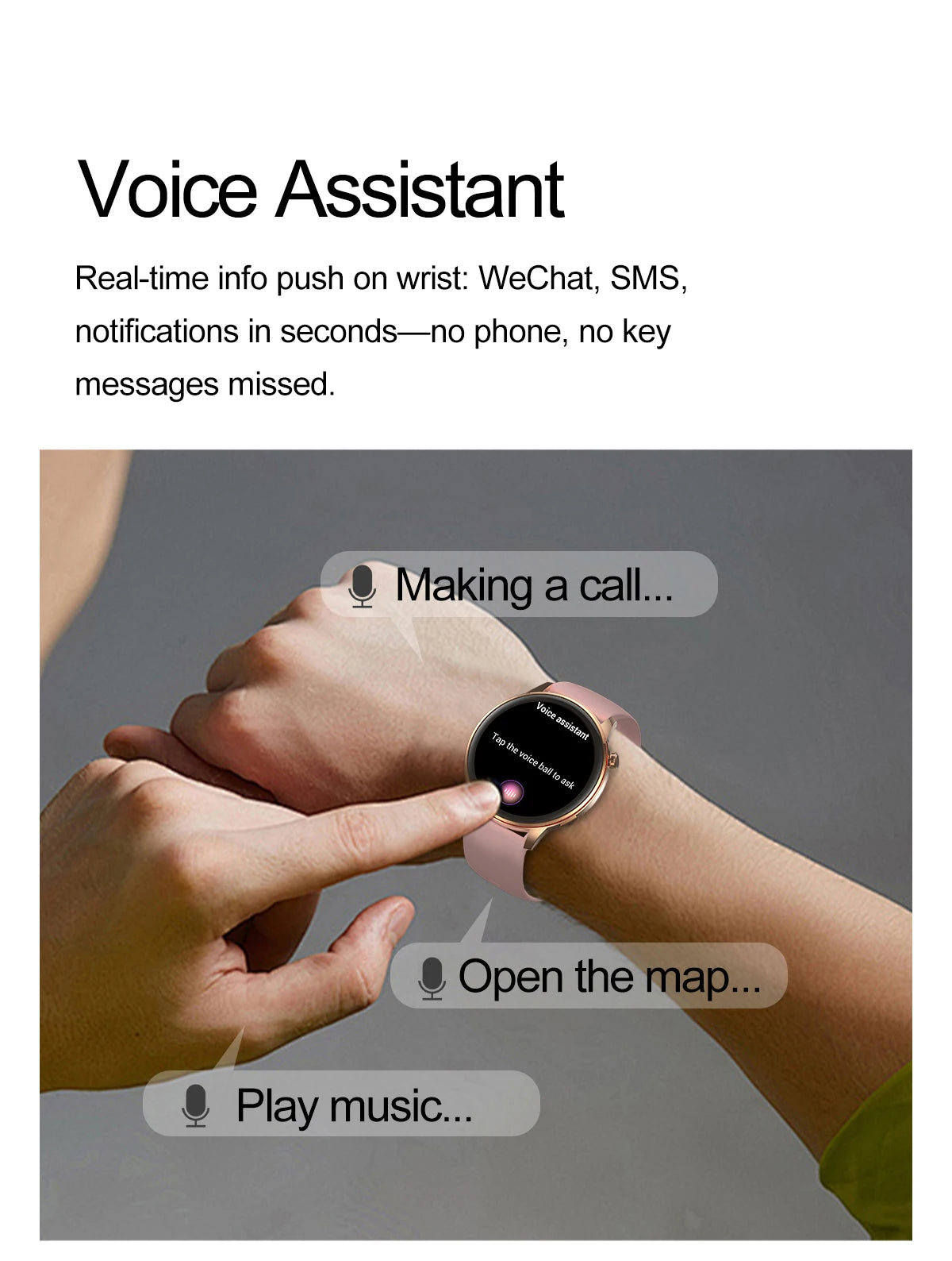 Active Smart Fit Voice Watch — Voice Assistant, BT Call, Music & Multi-Menu
