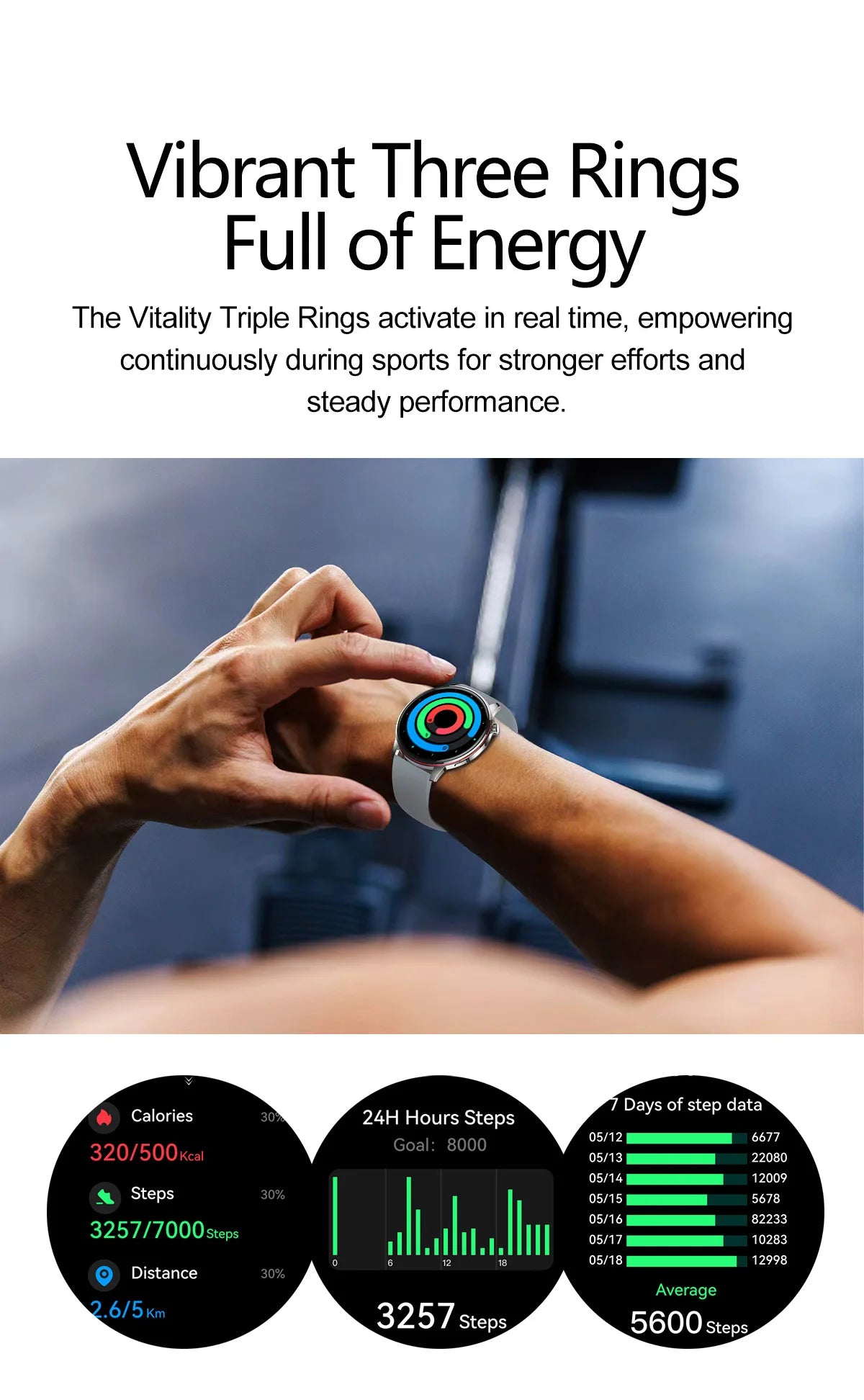 Active Smart Fit Voice Watch — Voice Assistant, BT Call, Music & Multi-Menu