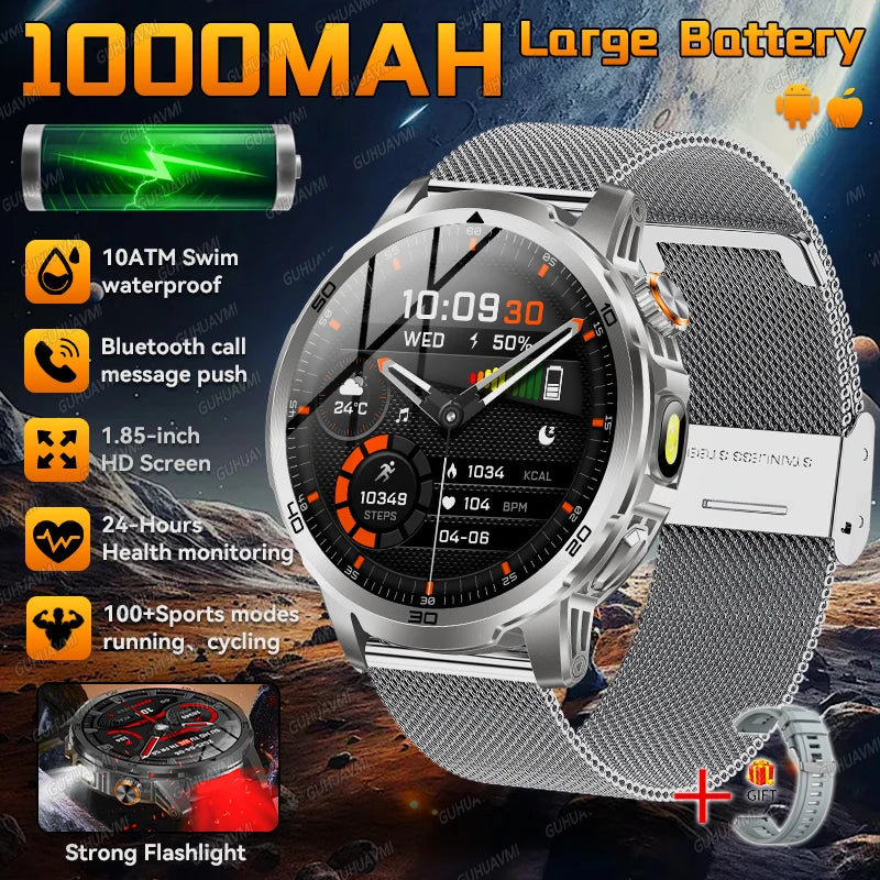 Active Smart Fit Pulse Watch — 1.85" Full Touch, Bluetooth Call & Fitness Tracker