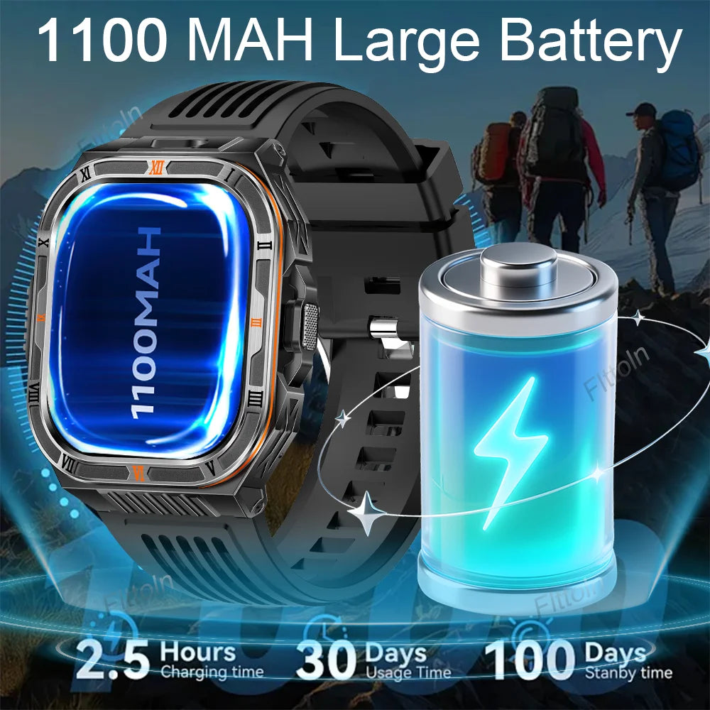 Active Smart Fit Endurance Watch — 2.01" HD, Bluetooth Call, Waterproof & 1100mAh Battery