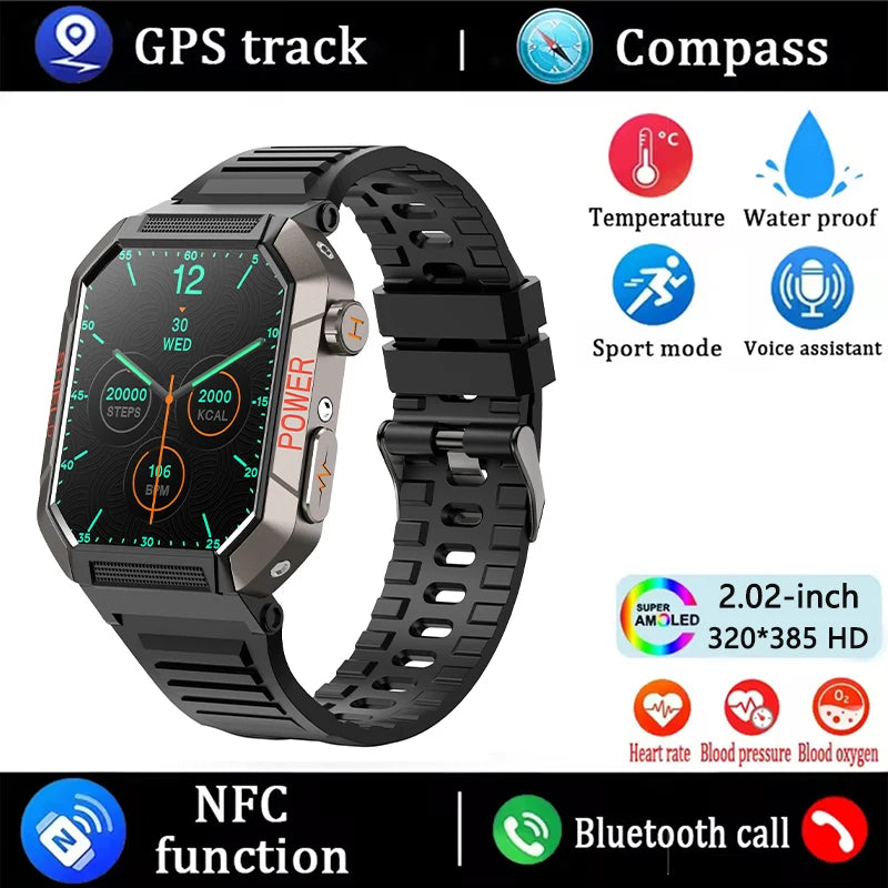 2026 Health Smart Watch ECG+PPG Heart Rate Blood Oxygen blood Pressure Monitoring IP68 Bluetooth Call GPS Trajectory Smartwatch