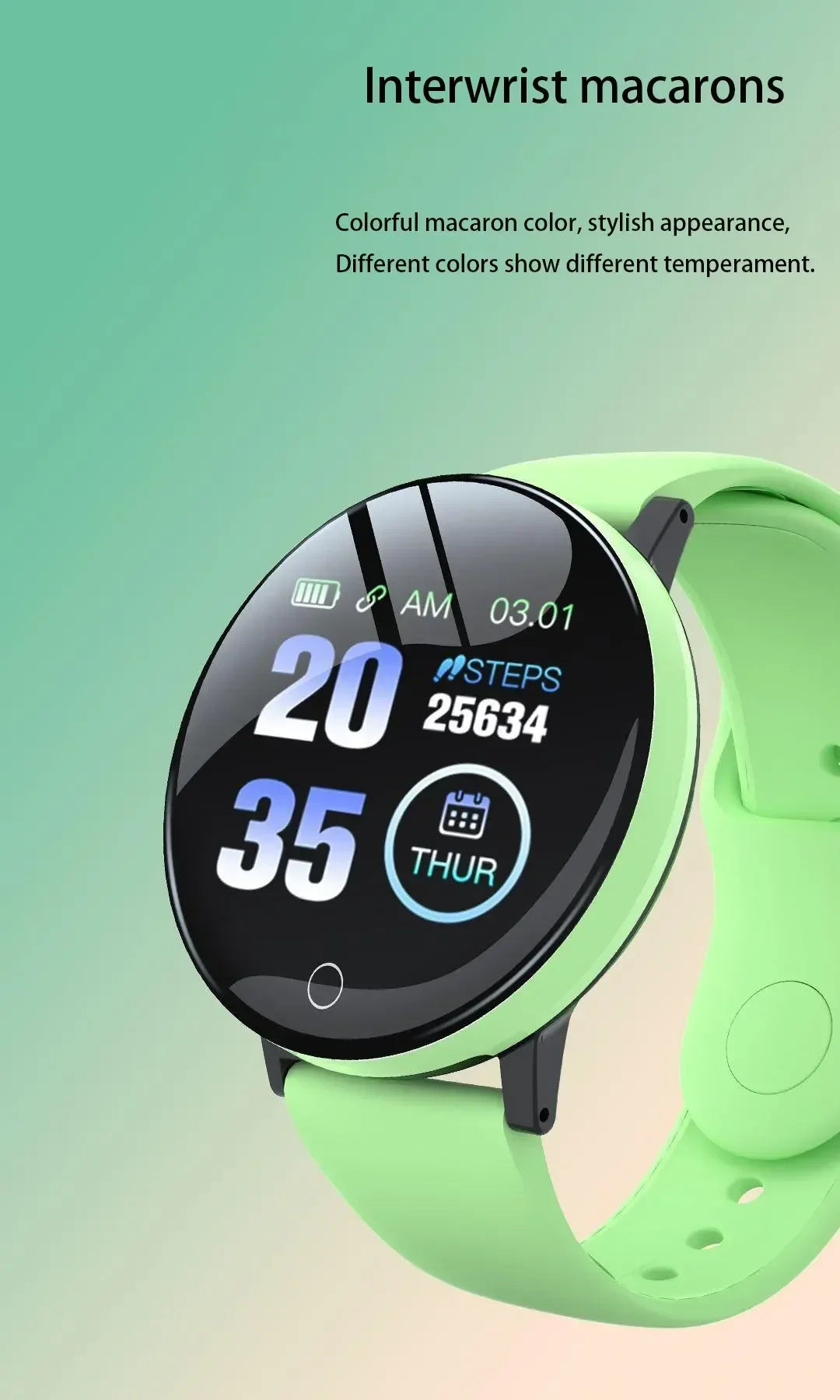 Active Smart Fit Women's Fitness Watch — Heart Rate, Sleep & Activity Tracker