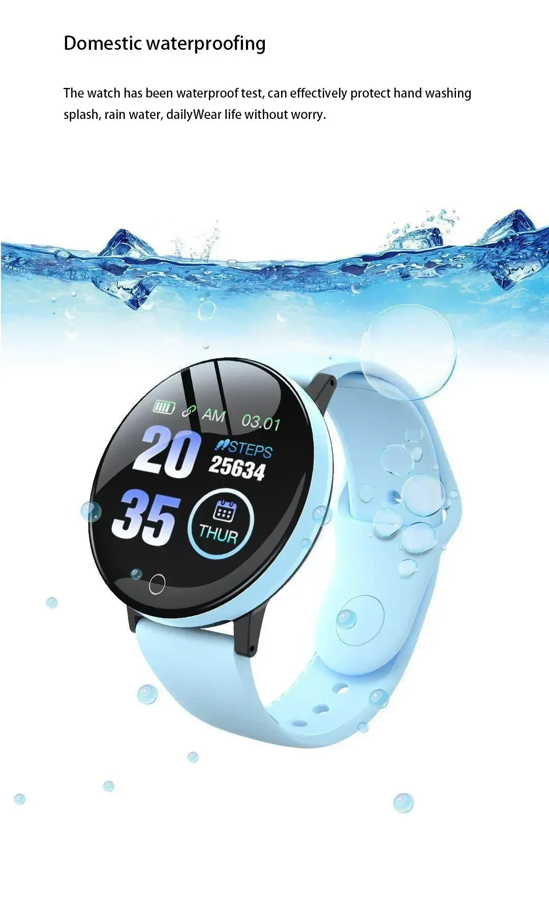 Active Smart Fit Women's Fitness Watch — Heart Rate, Sleep & Activity Tracker