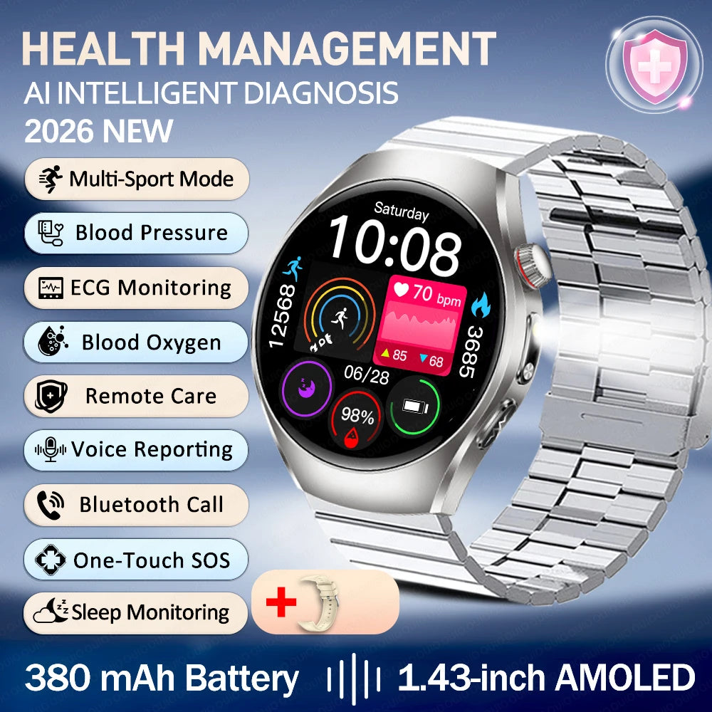 New ECG Smart Watch Micro Physical Examination Uric Acid Exercise Heart Rate Blood Pressure Blood Lipid BT Call Health Watch