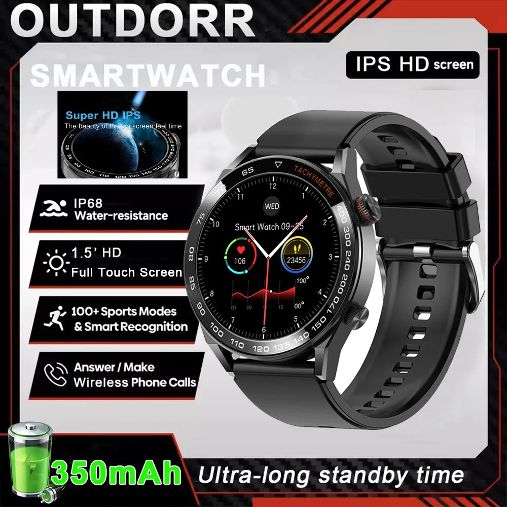 Active Smart Fit Outdoor Pro Watch — GPS, HD Screen, BT Call, IP68 & Large Battery