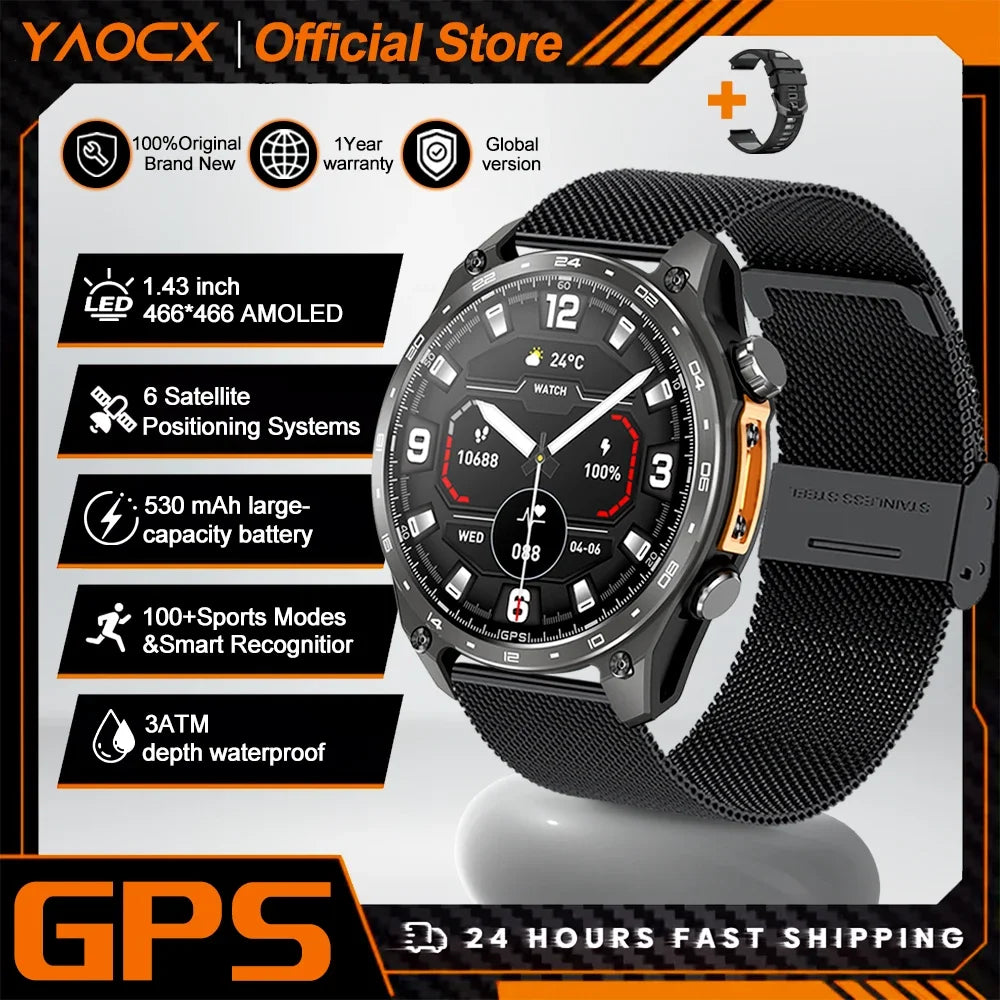 Active Smart Fit Navigator Watch — Built-in GPS Maps, MP3, Compass & 3ATM