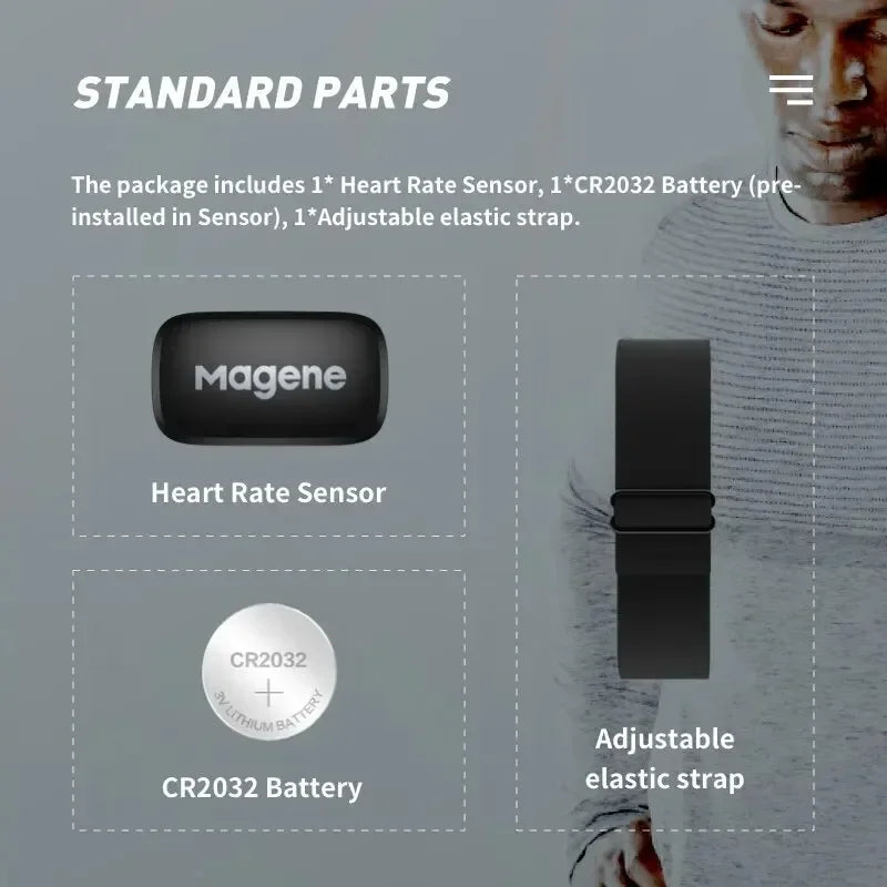 Heart rate sensor, frequency monitor, Ciaca sensor, double ANT mobile application, bluetooth with chest, bicycles, computers