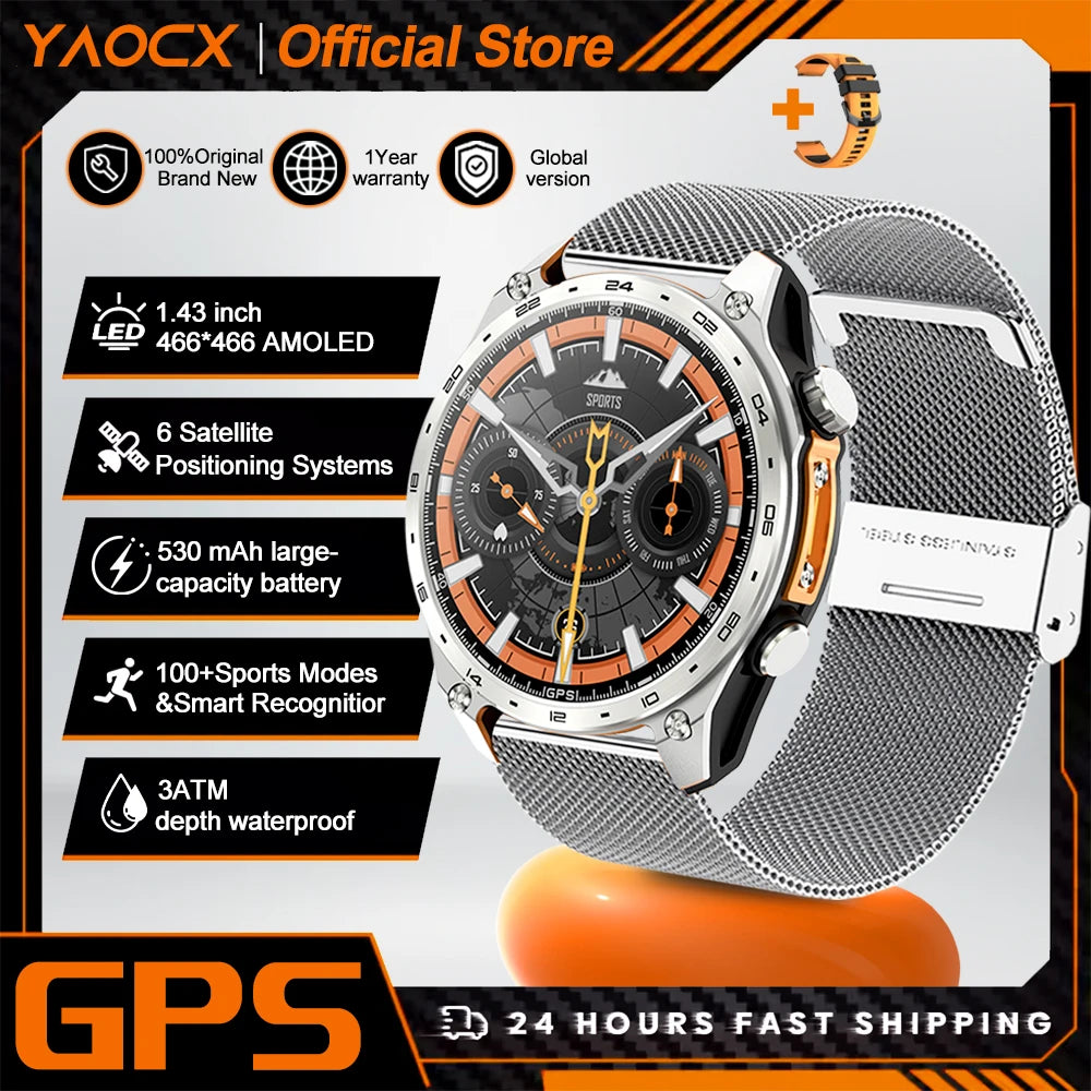 Active Smart Fit Navigator Watch — Built-in GPS Maps, MP3, Compass & 3ATM