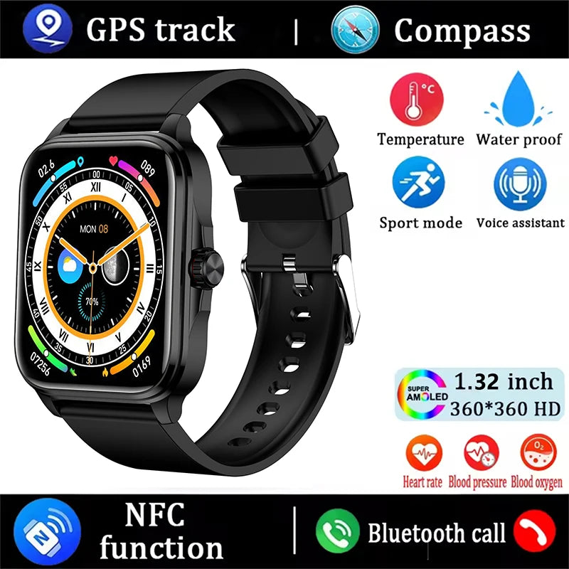 2026 New Health smart Watch Heart Rate Blood Oxygen Blood Pressure Monitoring Bluetooth Call GPS Movement Trajectory Smartwatch