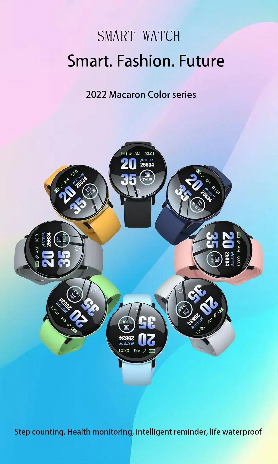 Active Smart Fit Women's Fitness Watch — Heart Rate, Sleep & Activity Tracker
