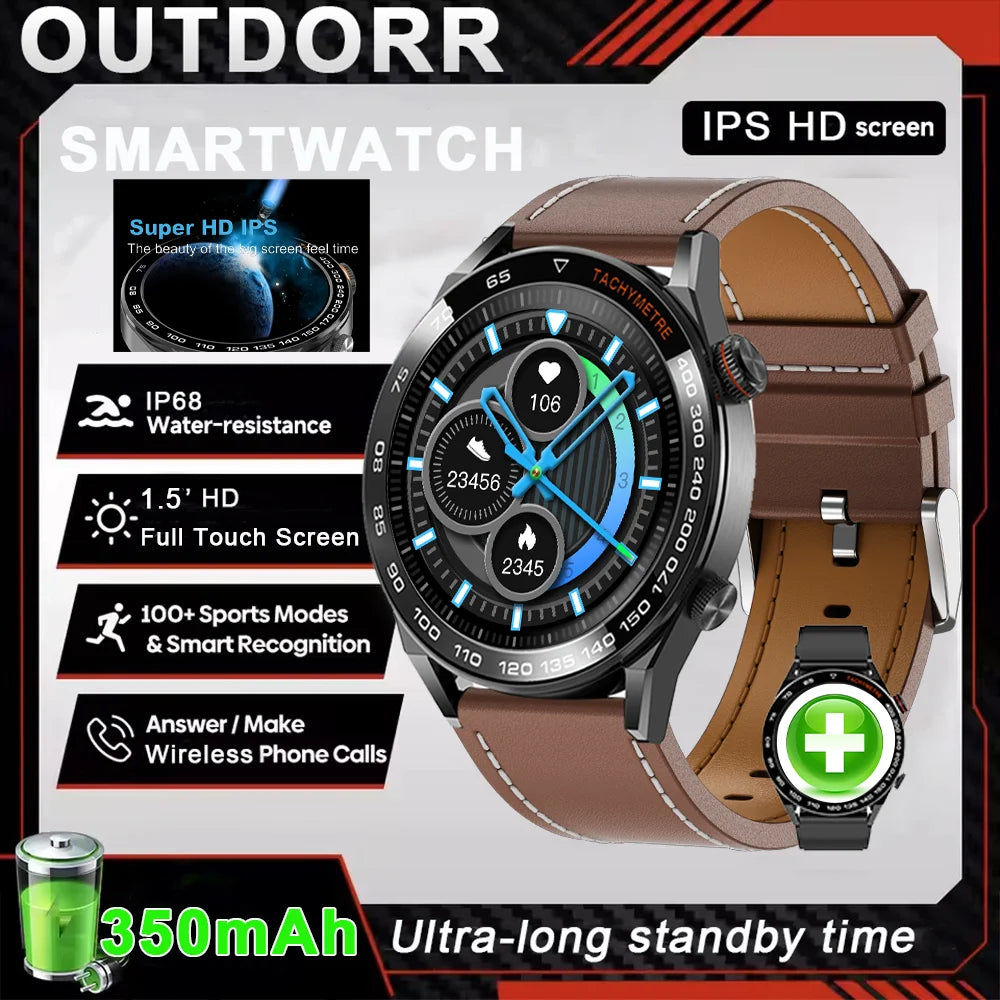 Active Smart Fit Outdoor Pro Watch — GPS, HD Screen, BT Call, IP68 & Large Battery