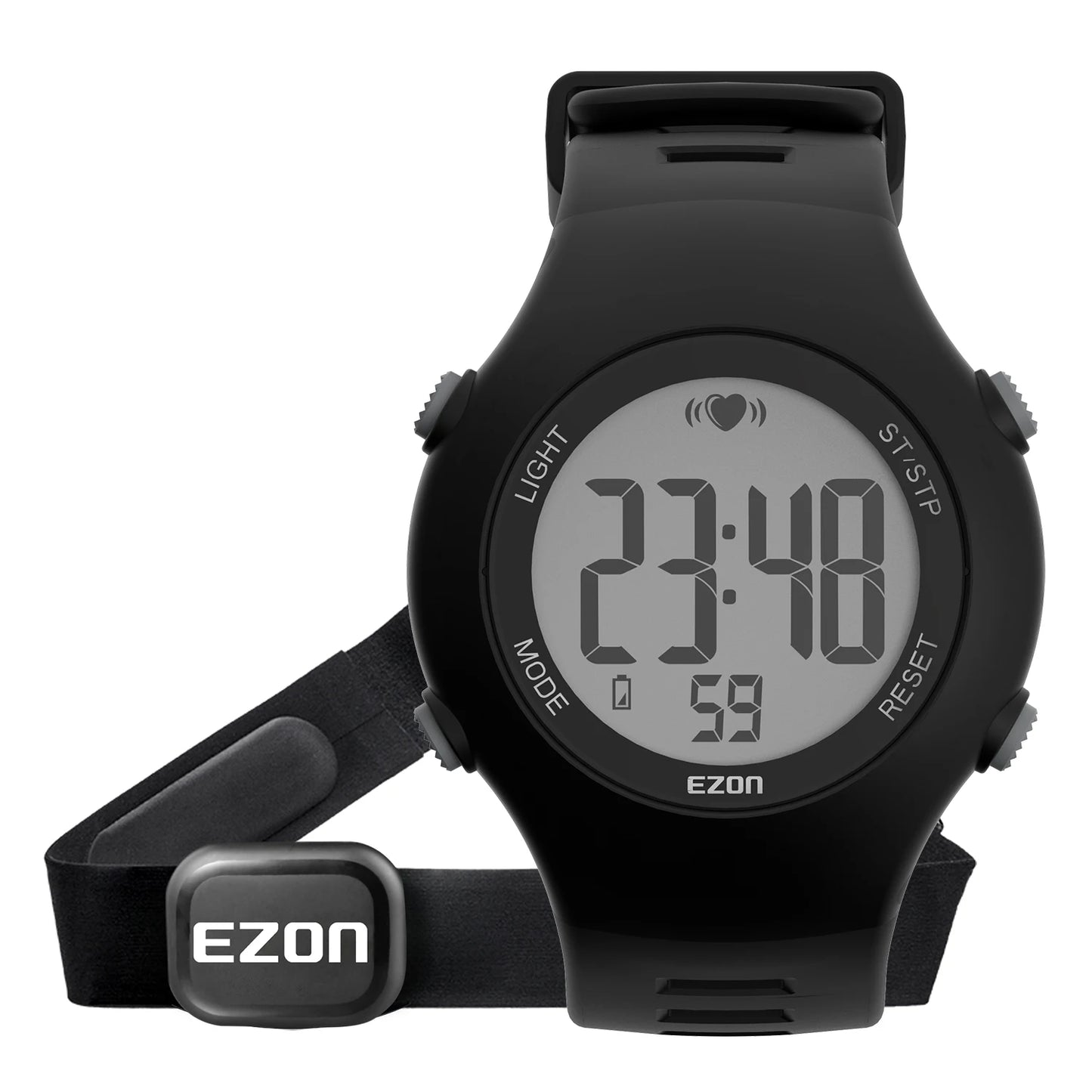 Sports Heart Rate Monitor Watch — Chest Strap Included