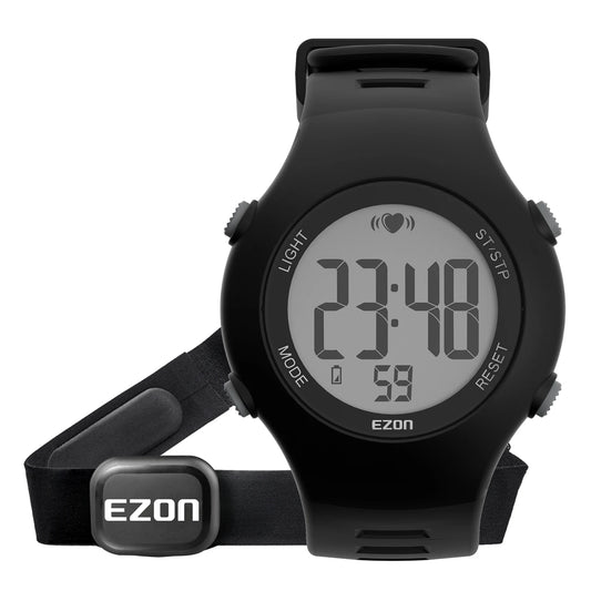 Sports Heart Rate Monitor Watch — Chest Strap Included