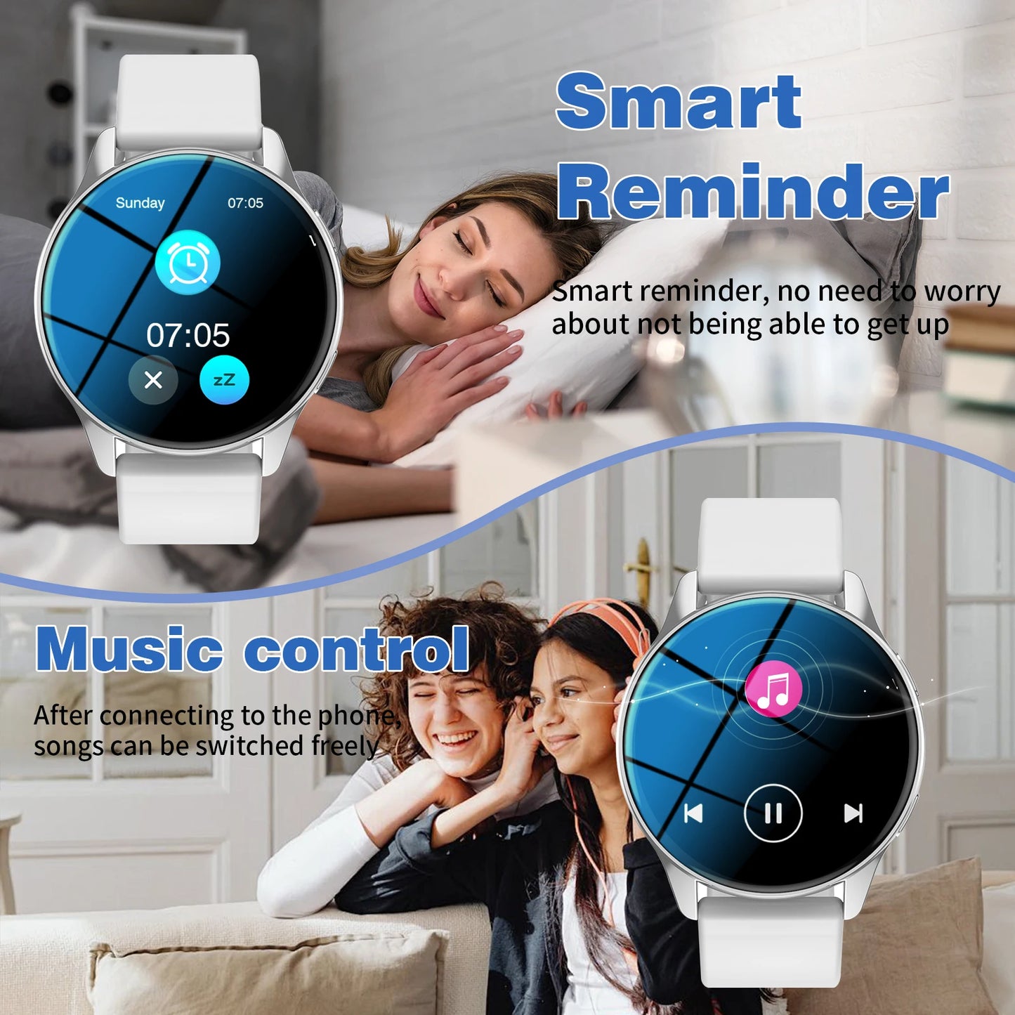 Active Smart Fit Sport Watch — Phone Call, Music Control & Interchangeable Band