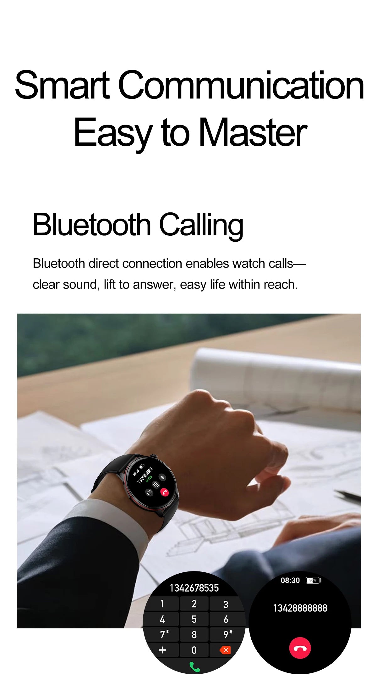 Active Smart Fit Voice Watch — Voice Assistant, BT Call, Music & Multi-Menu