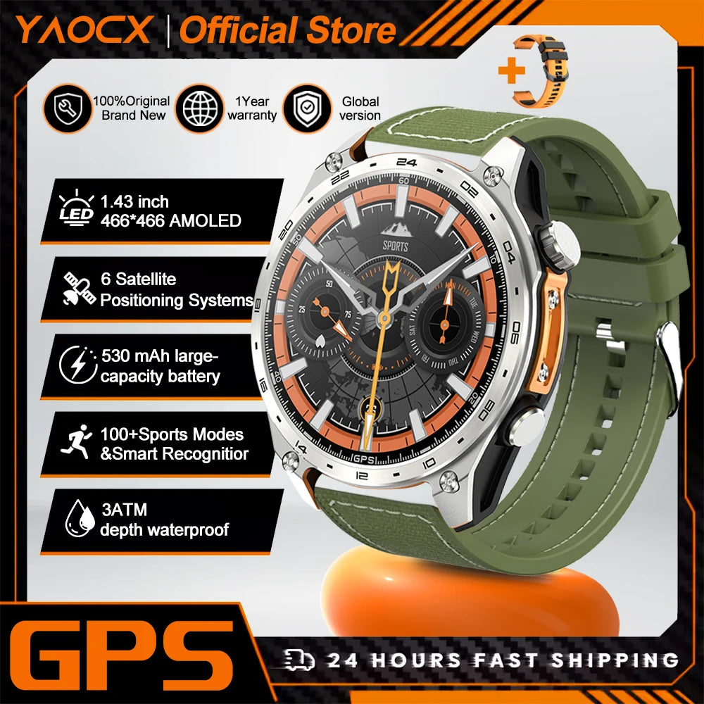 Active Smart Fit Navigator Watch — Built-in GPS Maps, MP3, Compass & 3ATM