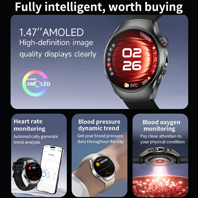 New ECG Smart Watch Micro Physical Examination Uric Acid Exercise Heart Rate Blood Pressure Blood Lipid BT Call Health Watch