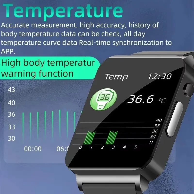 New ECG Heart Rate Smart Watch Men HD AMOLED Screen Sport Watches Uric Acid Blood Pressure Blood Lipid Health Smartwatch Women