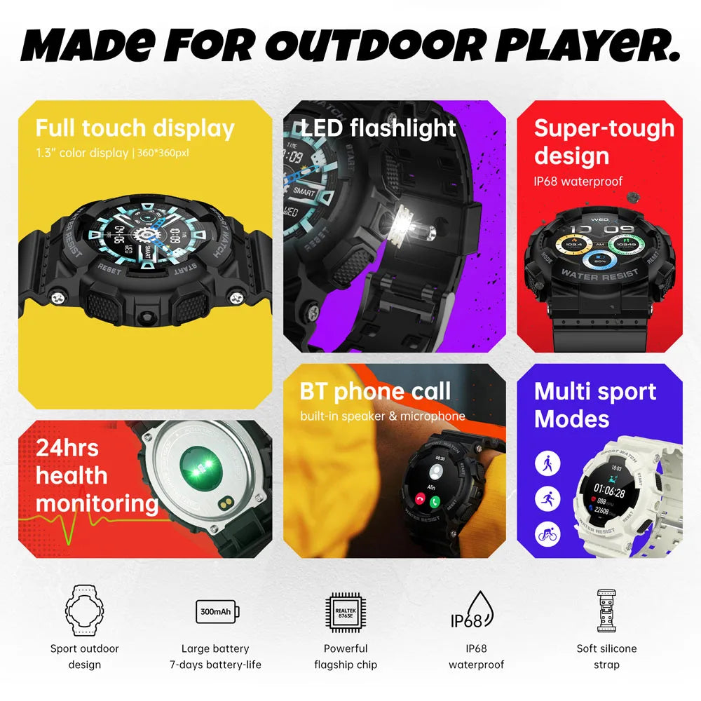 Active Smart Fit Korean Style Watch — BT Call, Fitness Tracker & Health Monitor