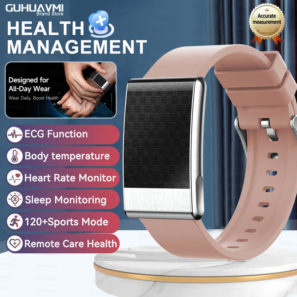 Men's ECG Health Smart Watch BMI Body Fat Measure Blood Lipids Uric Acid 120+ Sports Mode Screenless Smart Bracelet Women Gifts