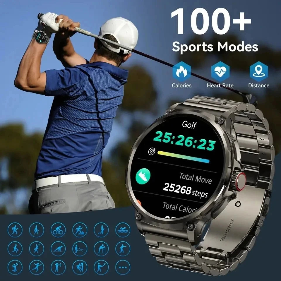 Active Smart Fit GPS Pro Watch — 1.85" HD, Bluetooth Call & Heart Monitor