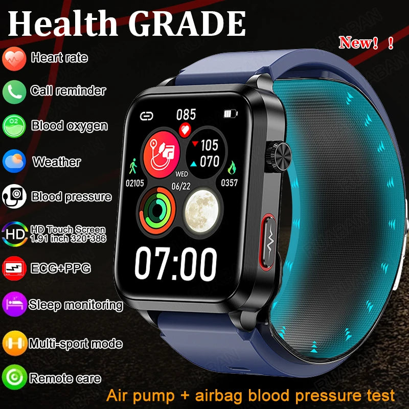 2025 New Smart Watch air Pump ECG True Accurately Blood Pressure Airbag health watch Uric Acid Blood Lipids waterproof watch men