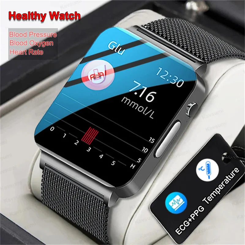 New ECG Heart Rate Smart Watch Men HD AMOLED Screen Sport Watches Uric Acid Blood Pressure Blood Lipid Health Smartwatch Women