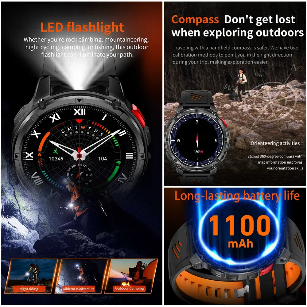 Active Smart Fit T-Rex Ultra Watch — GPS, Compass, 1100mAh & IP69K Military Grade