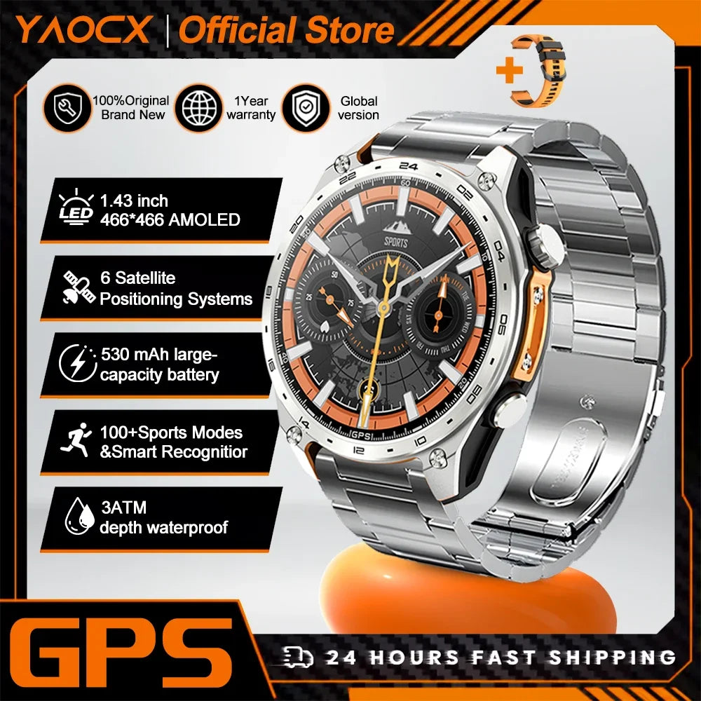 Active Smart Fit Navigator Watch — Built-in GPS Maps, MP3, Compass & 3ATM
