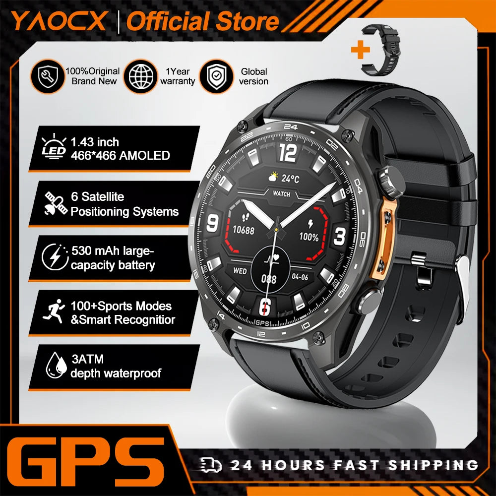 Active Smart Fit Navigator Watch — Built-in GPS Maps, MP3, Compass & 3ATM