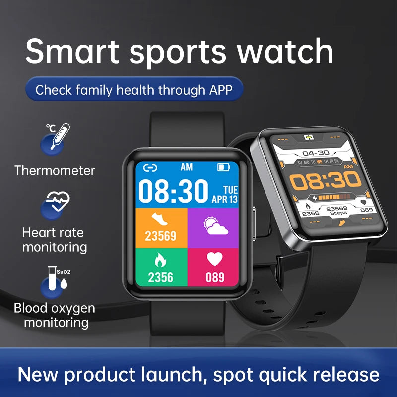 Active Smart Fit Health Watch — Body Temp, Heart Rate & Blood Pressure Monitor