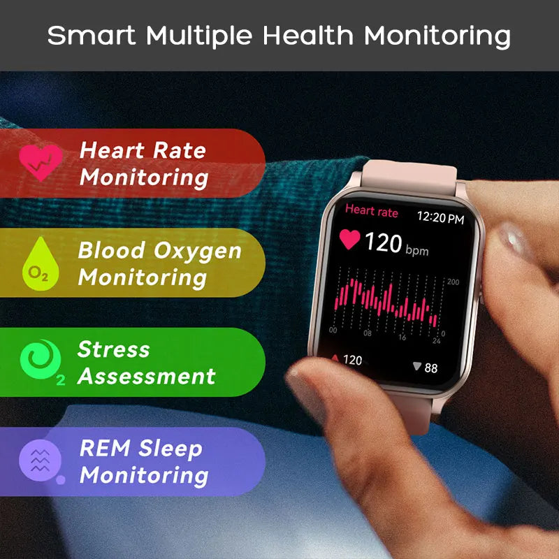 Active Smart Fit Women's Tracker — Fitness, Sleep & Health Monitor (Gold Pink)