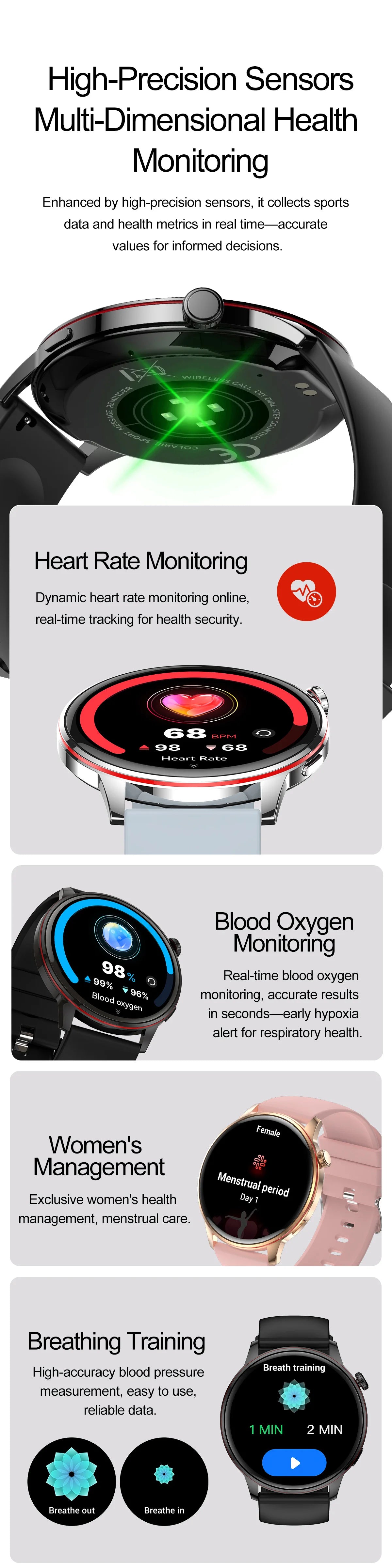 Active Smart Fit Voice Watch — Voice Assistant, BT Call, Music & Multi-Menu