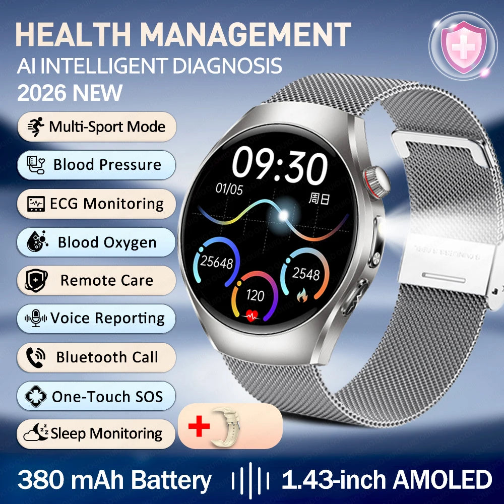 New ECG Smart Watch Micro Physical Examination Uric Acid Exercise Heart Rate Blood Pressure Blood Lipid BT Call Health Watch