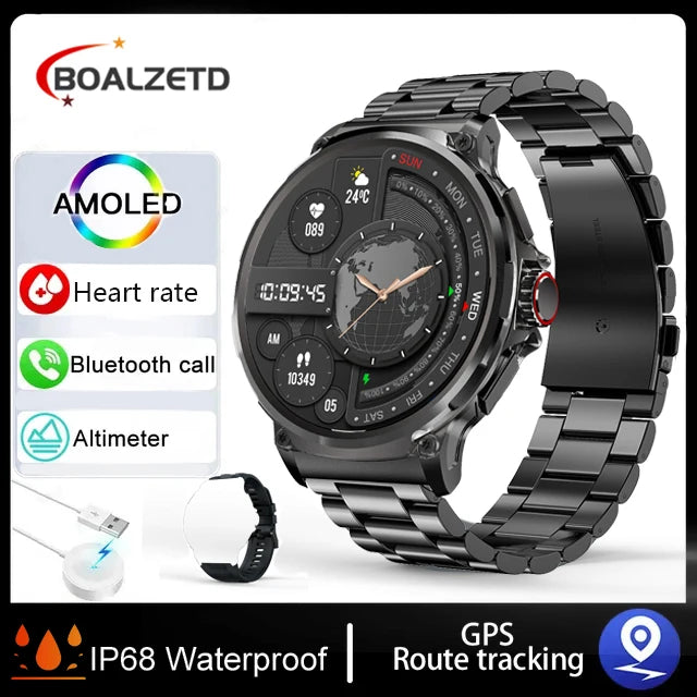 Active Smart Fit GPS Pro Watch — 1.85" HD, Bluetooth Call & Heart Monitor