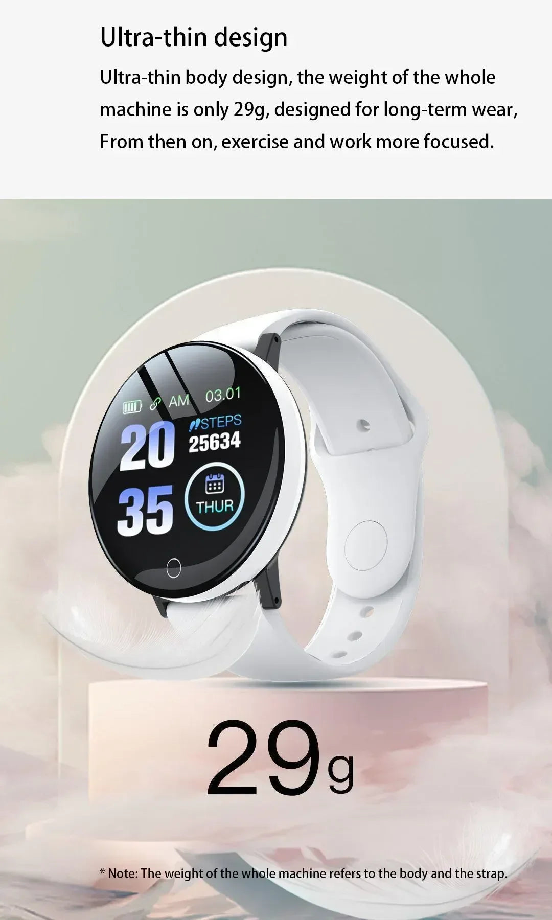 Active Smart Fit Women's Fitness Watch — Heart Rate, Sleep & Activity Tracker