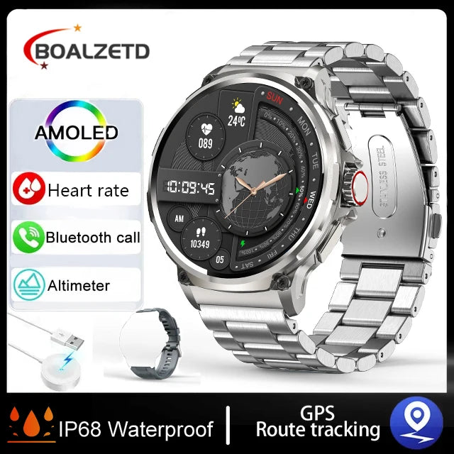 Active Smart Fit GPS Pro Watch — 1.85" HD, Bluetooth Call & Heart Monitor